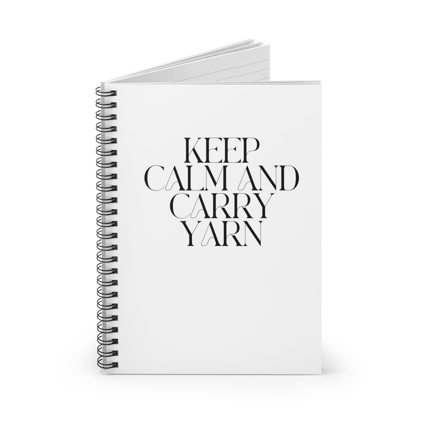 "Keep Calm and Carry Yarn" Spiral Notebook – Ruled Line, 6x8", Perfect Gift for Yarn Lovers