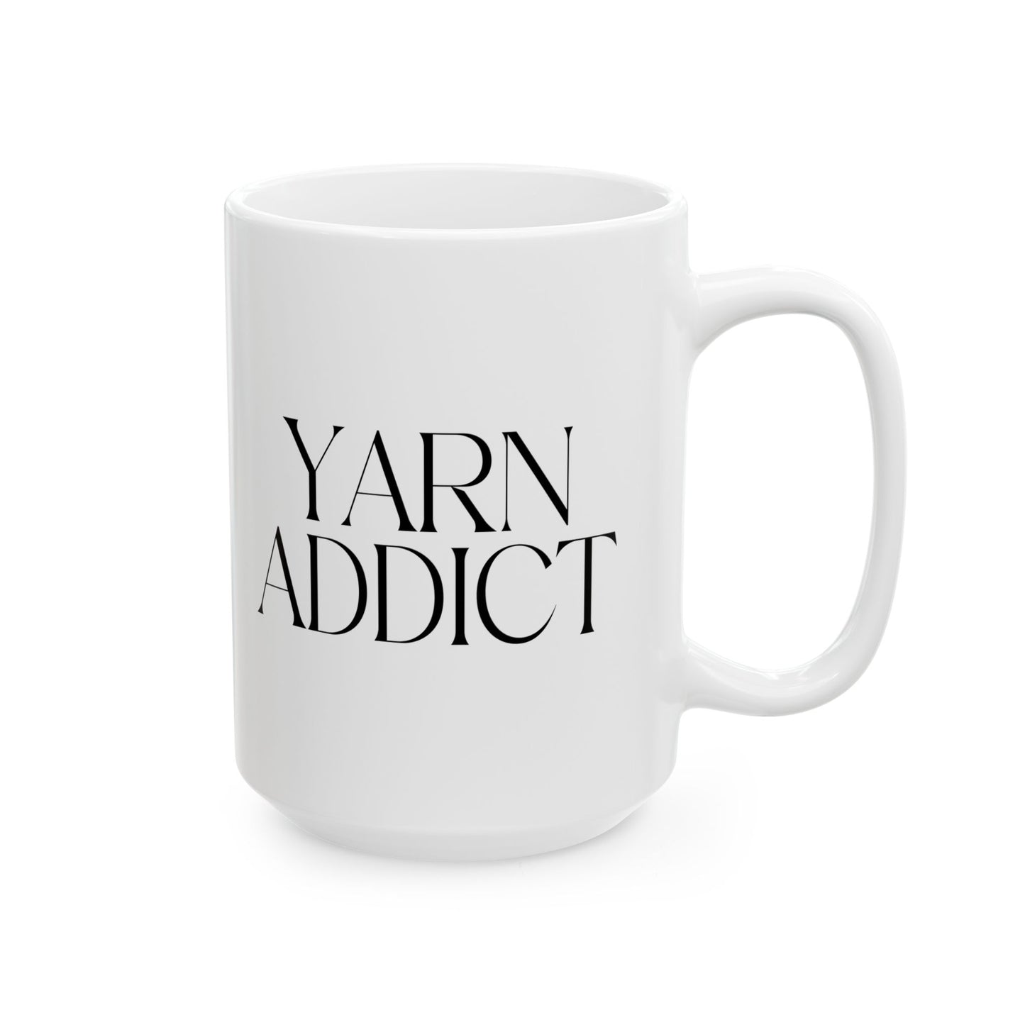 "Yarn Addict" Ceramic Mug – Funny Mug for Knitters & Crocheters