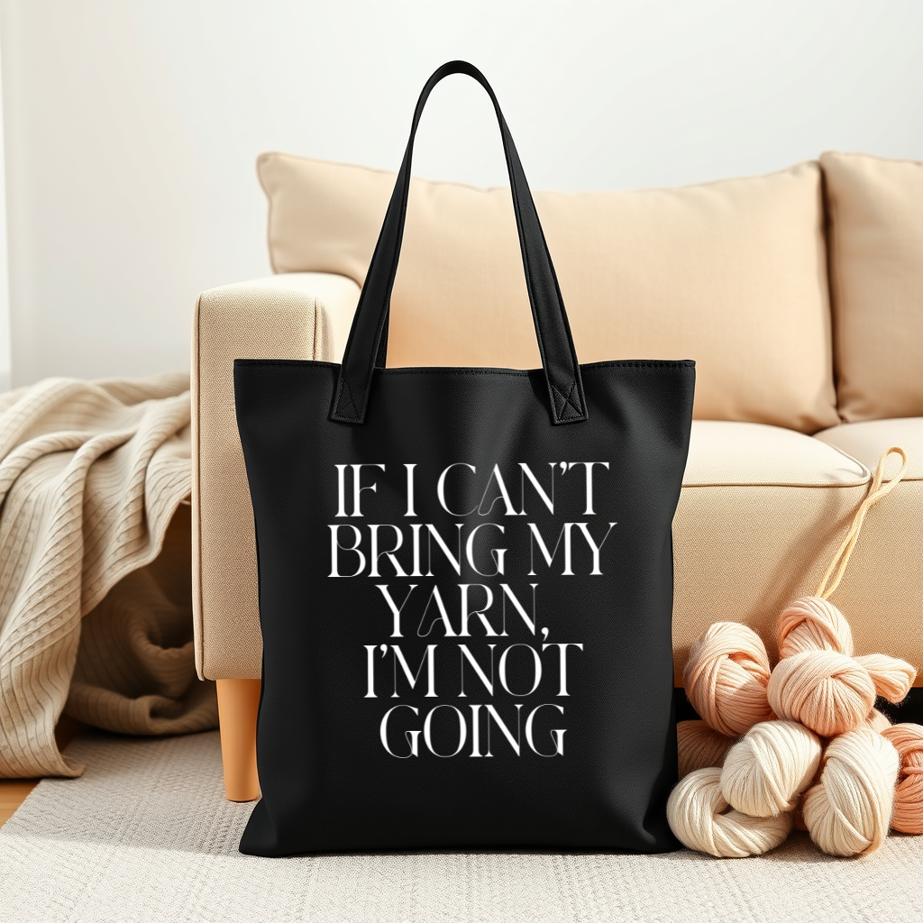 “If I Can’t Bring My Yarn, I’m Not Going” Cotton Tote Bag