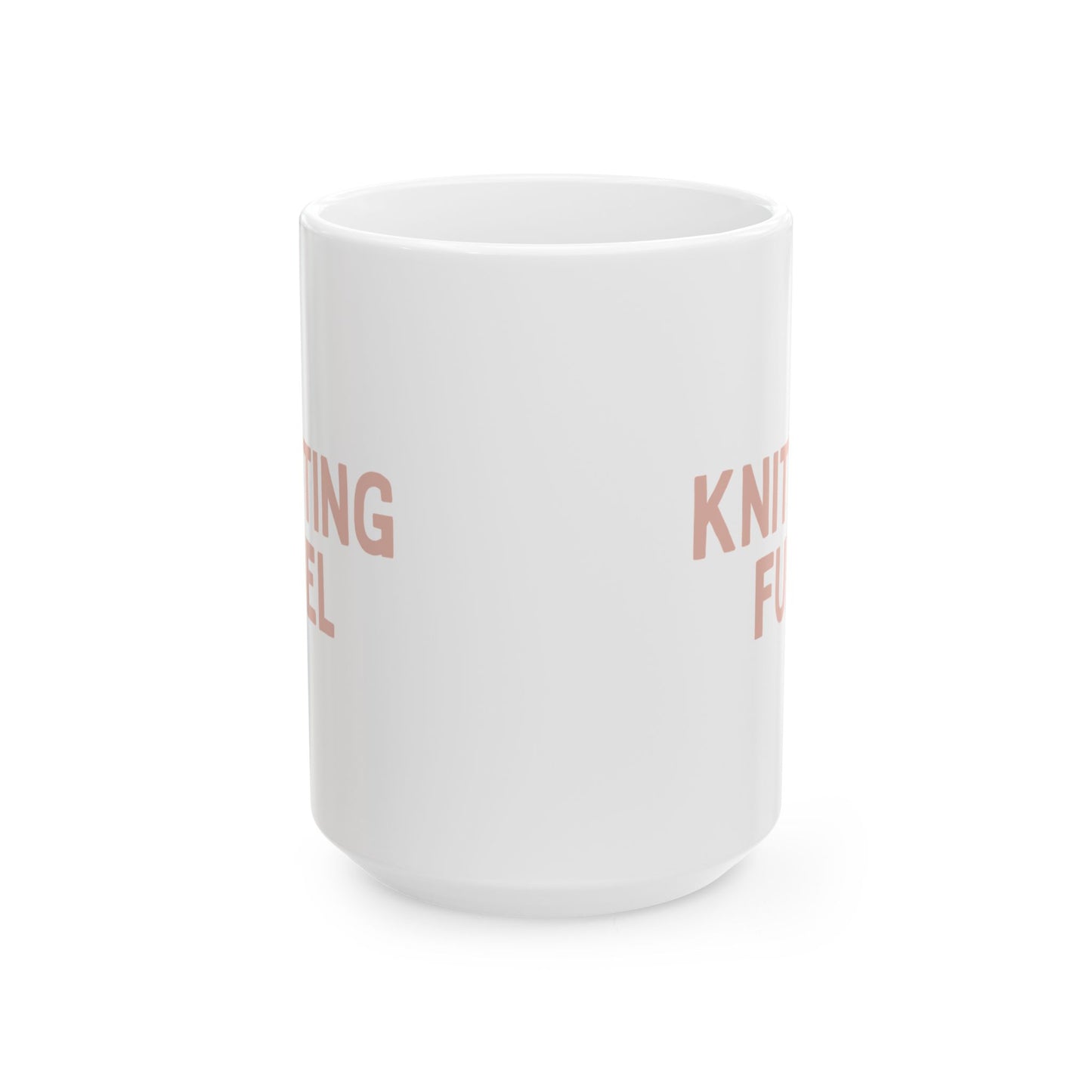 "Knitting Fuel” Ceramic Mug – Sip, Stitch, Repeat