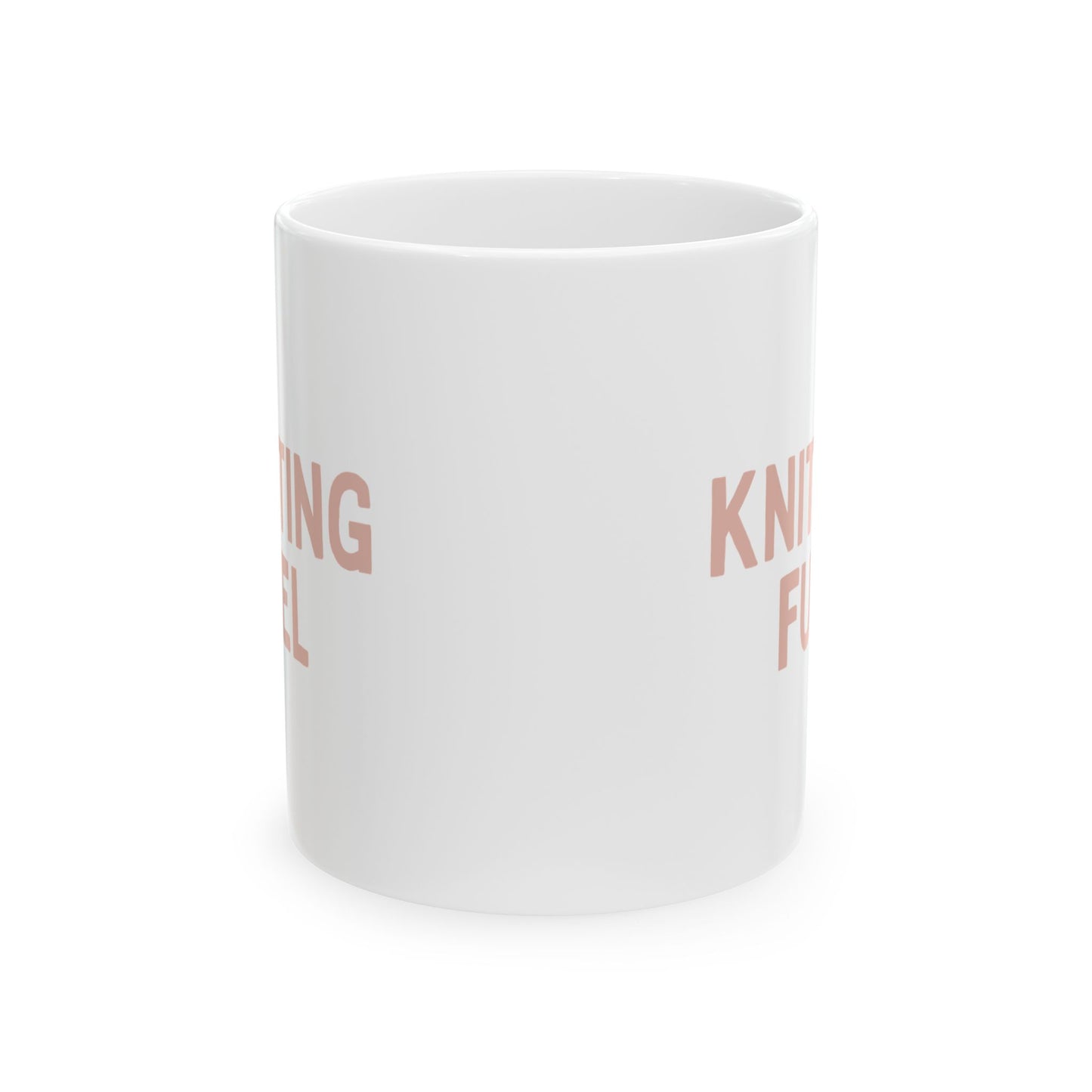 "Knitting Fuel” Ceramic Mug – Sip, Stitch, Repeat