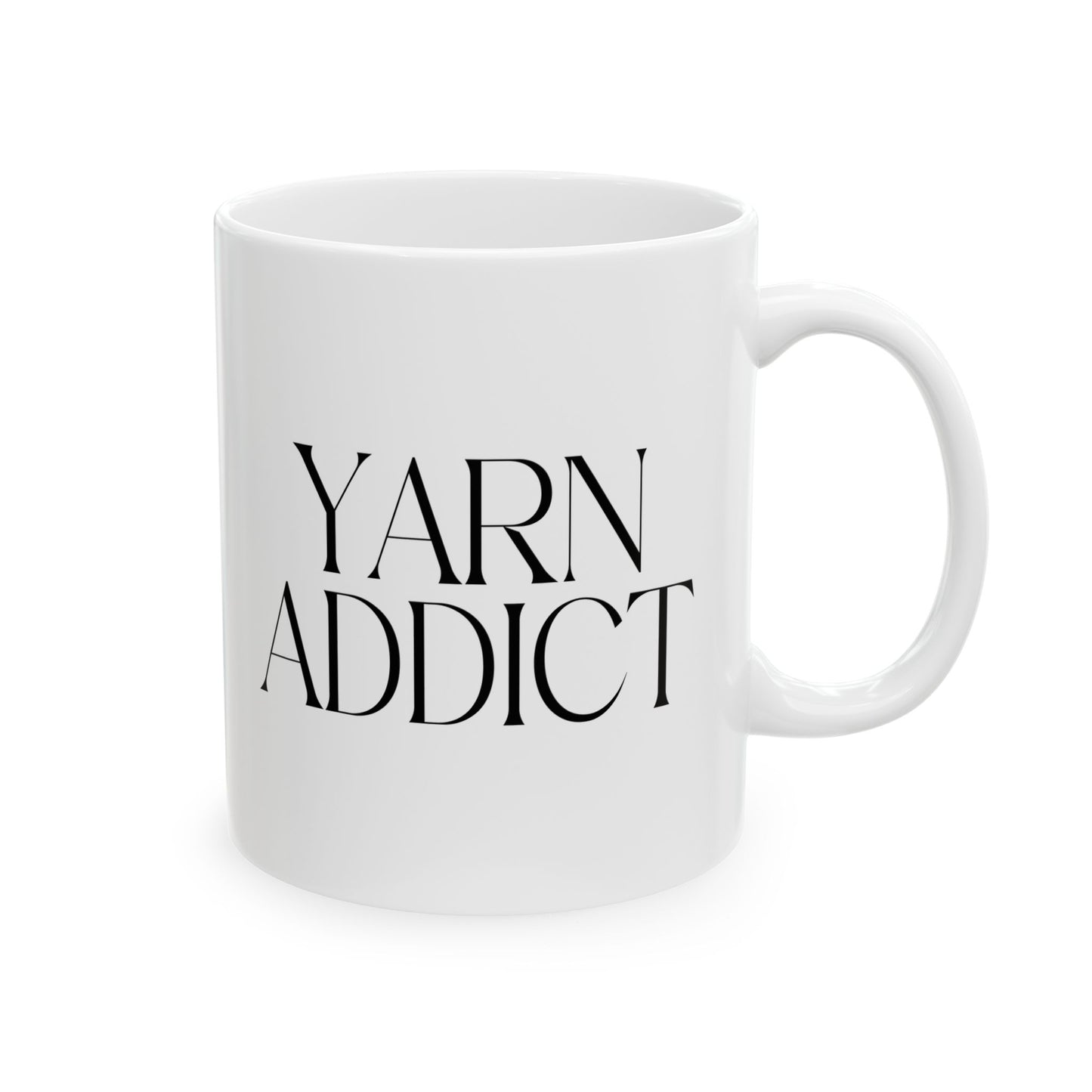 "Yarn Addict" Ceramic Mug – Funny Mug for Knitters & Crocheters