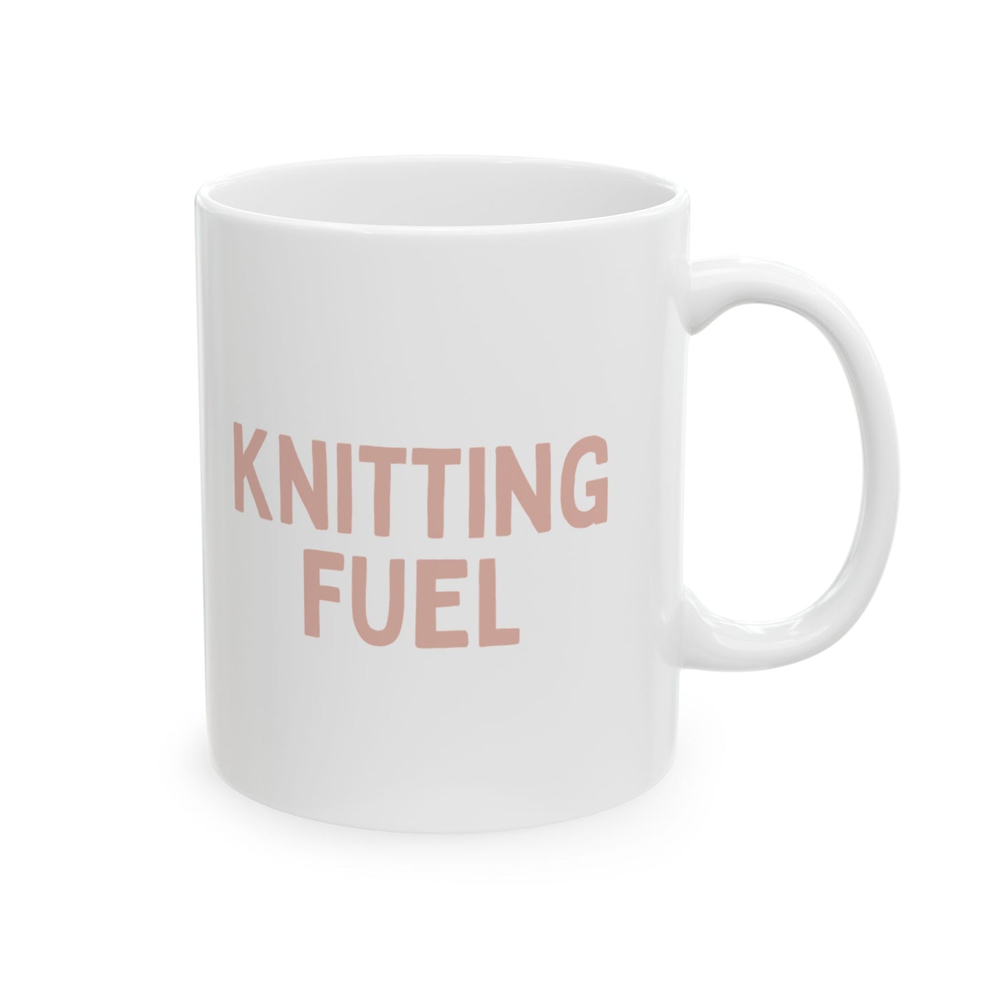 "Knitting Fuel” Ceramic Mug – Sip, Stitch, Repeat
