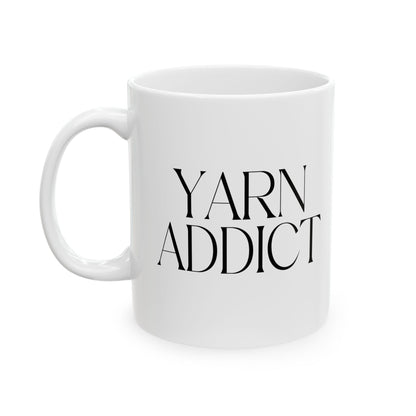 "Yarn Addict" Ceramic Mug – Funny Mug for Knitters & Crocheters