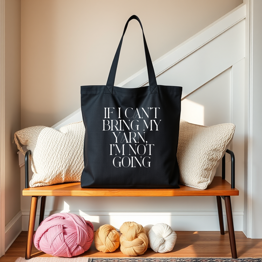 “If I Can’t Bring My Yarn, I’m Not Going” Cotton Tote Bag