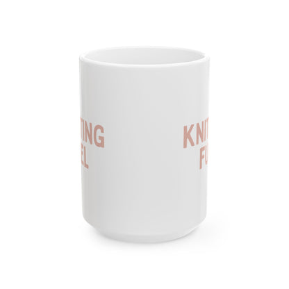 "Knitting Fuel” Ceramic Mug – Sip, Stitch, Repeat