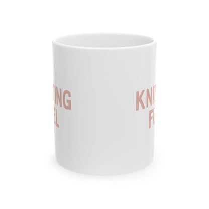 "Knitting Fuel” Ceramic Mug – Sip, Stitch, Repeat