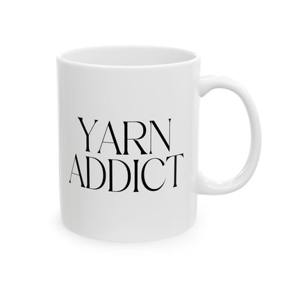 "Yarn Addict" Ceramic Mug – Funny Mug for Knitters & Crocheters