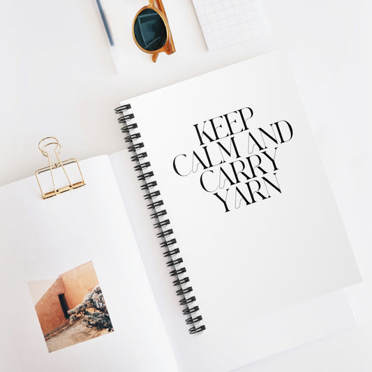 "Keep Calm and Carry Yarn" Spiral Notebook – Ruled Line, 6x8", Perfect Gift for Yarn Lovers