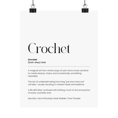 Crochet Definition Poster – Funny Wall Art for Yarn Lovers