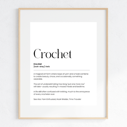 Crochet Definition Poster – Funny Wall Art for Yarn Lovers
