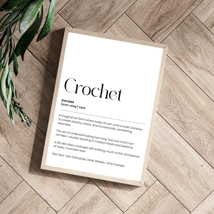 Crochet Definition Poster – Funny Wall Art for Yarn Lovers