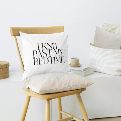 "I Knit Past My Bedtime" Throw Pillow – A Cozy Statement for Yarn Lovers