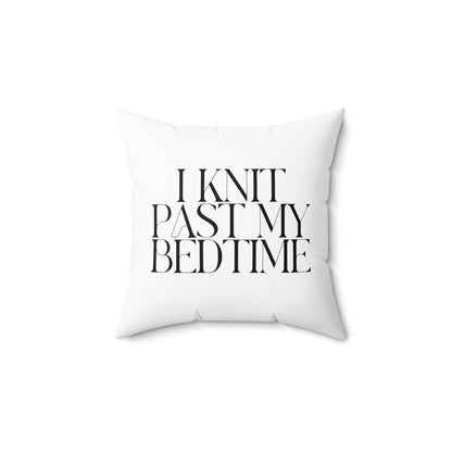 "I Knit Past My Bedtime" Throw Pillow – A Cozy Statement for Yarn Lovers