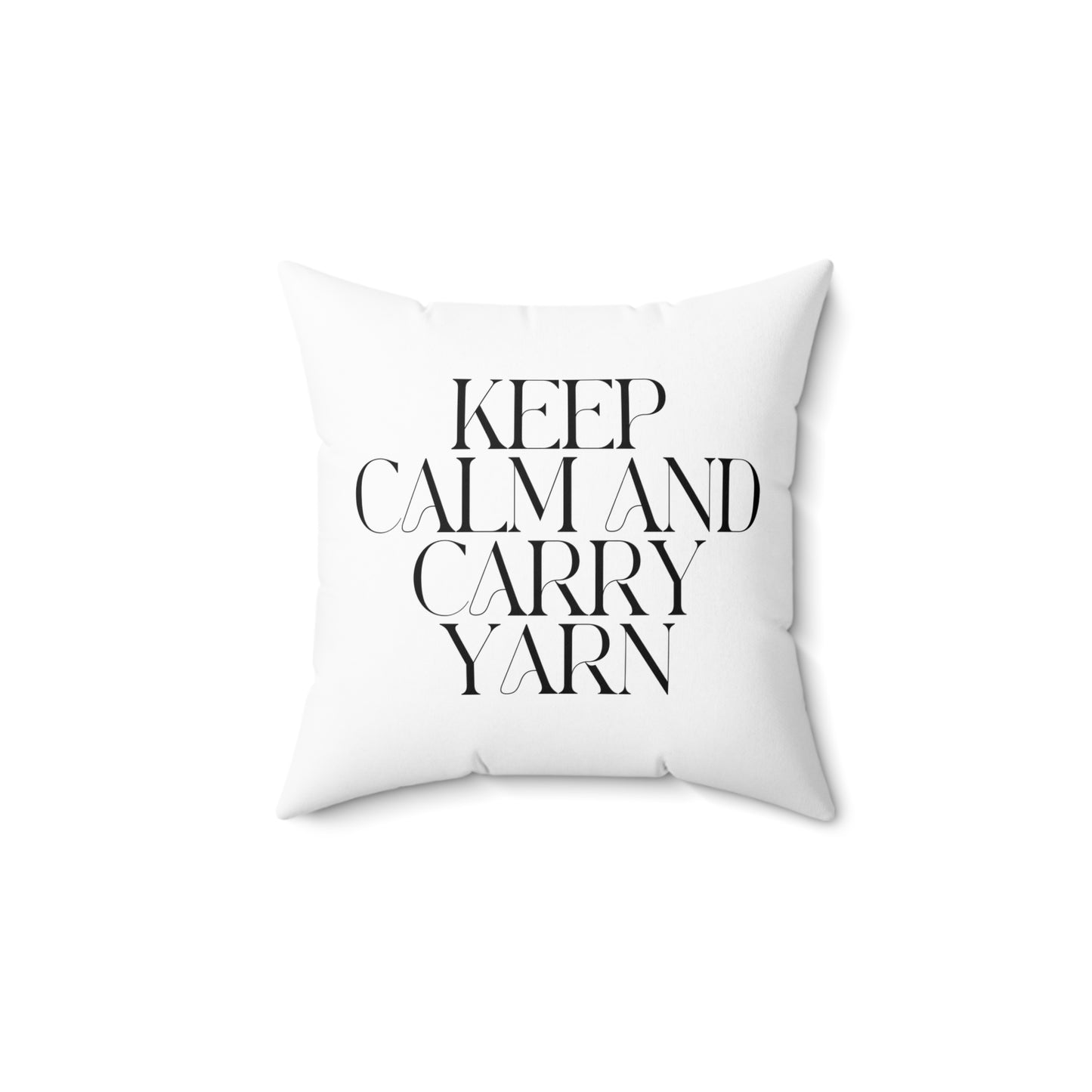 "Keep Calm and Carry Yarn" Throw Pillow – Cozy Decor for Knitters & Crocheters