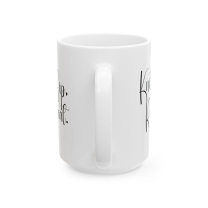 "Knit, Sip, Repeat" Ceramic Mug – Knitting & Crochet Gift