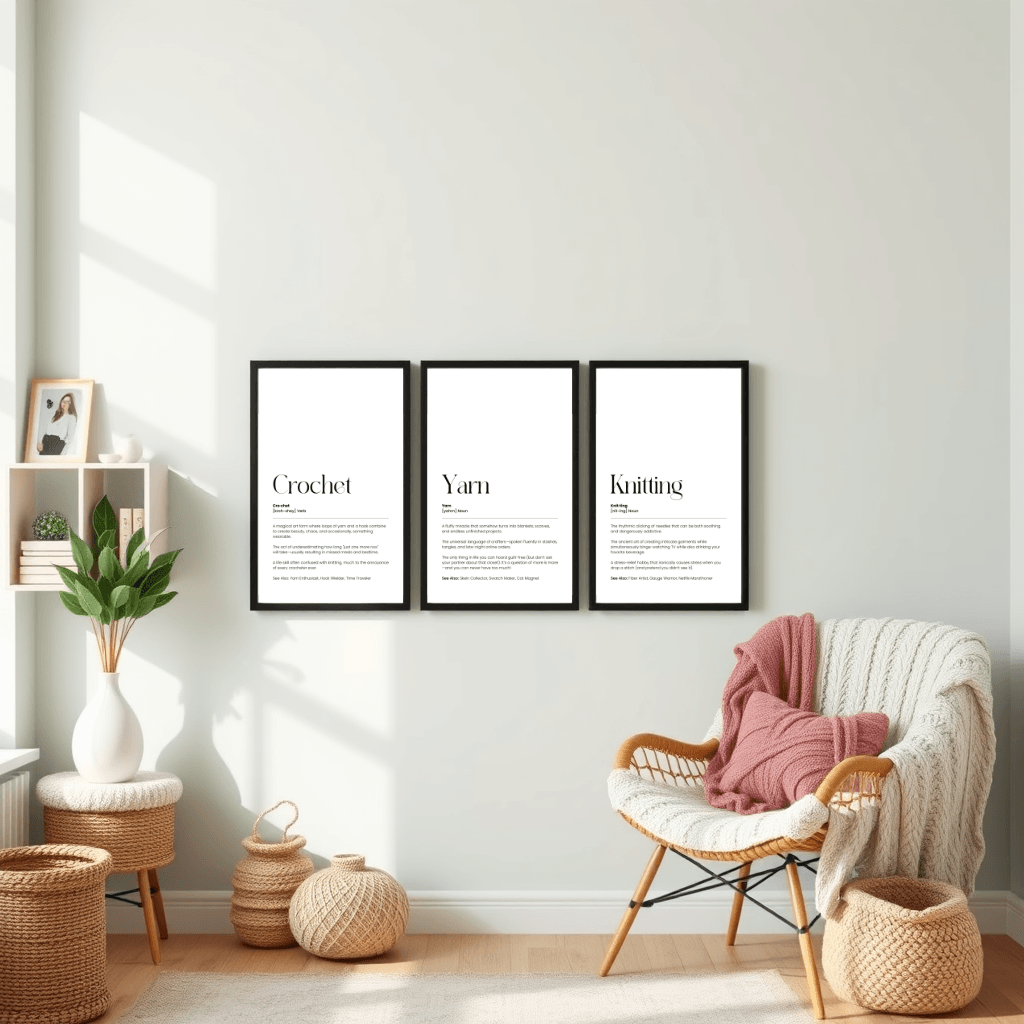 Stickning Definition Poster – Rolig väggkonst för garnälskare