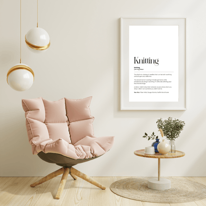 Stickning Definition Poster – Rolig väggkonst för garnälskare