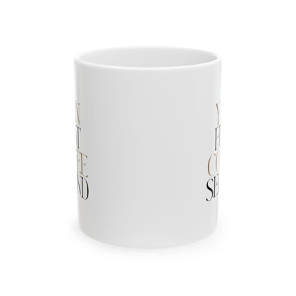 "Yarn First, Coffee Second" Keramisk kaffemugg – Stick- &amp; Virkningspresent