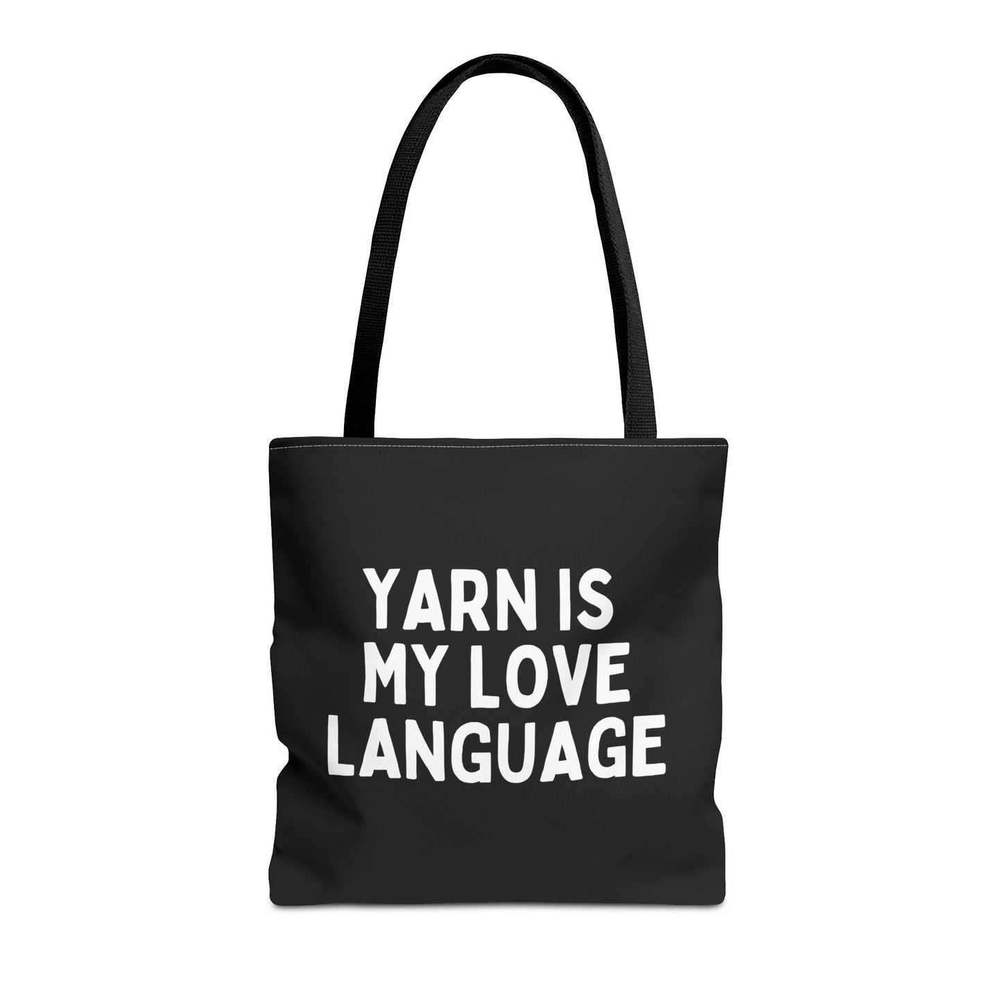 "Yarn Is My Love Language" Black Tote Bag