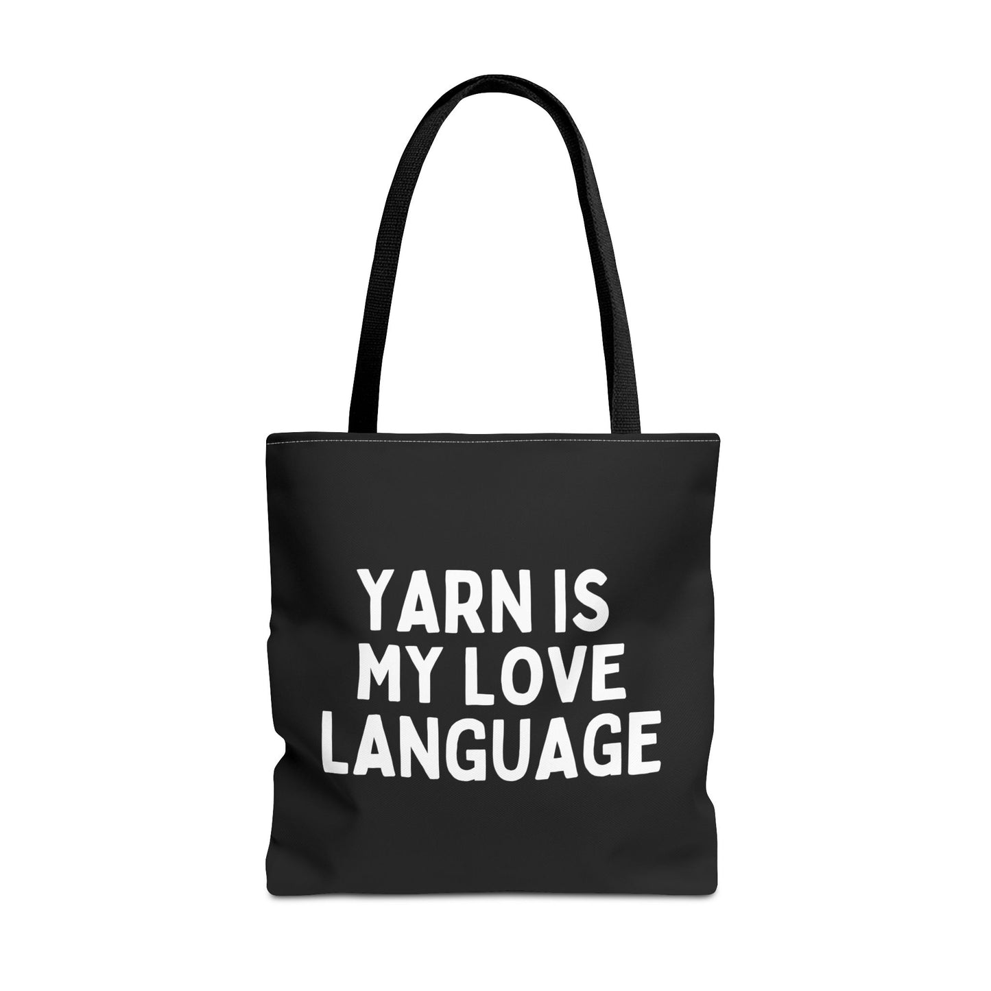 "Yarn Is My Love Language" Black Tote Bag