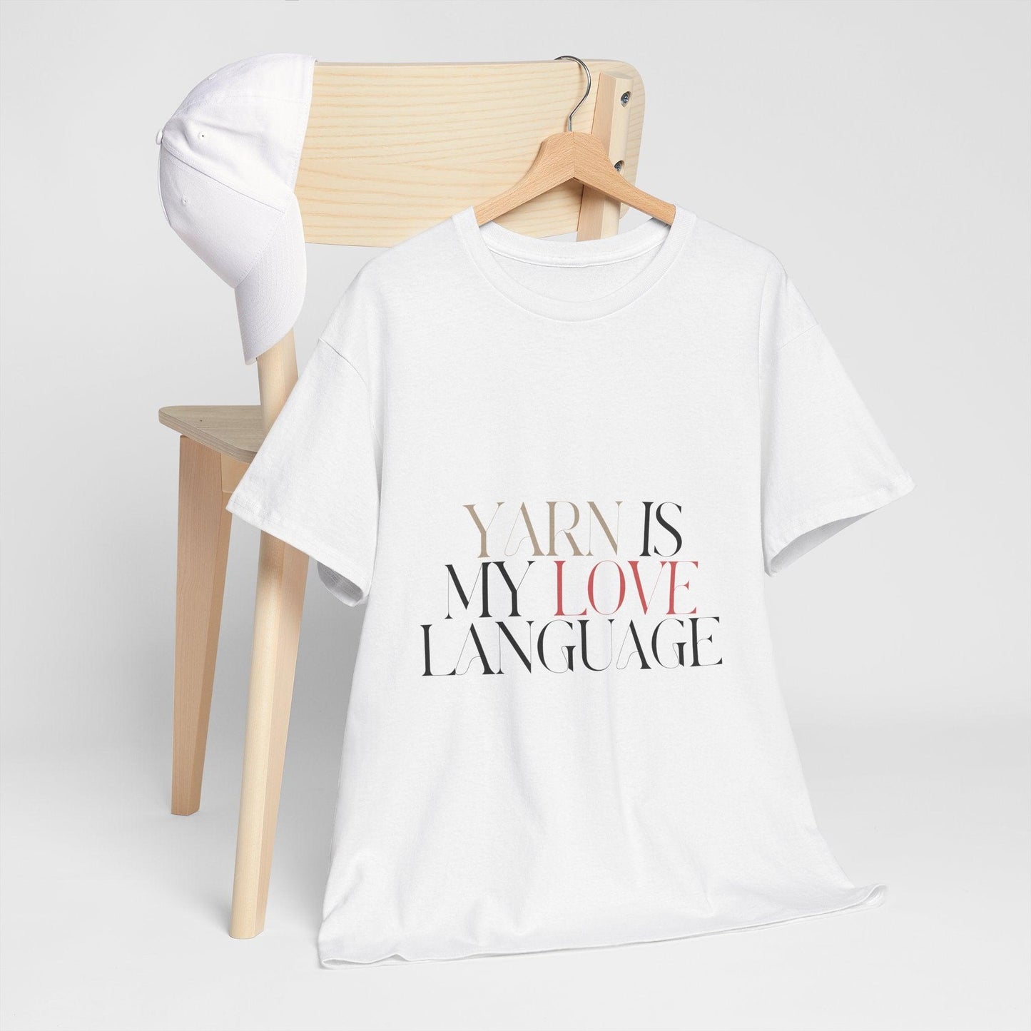 “Yarn is My Love Language” Cotton T-Shirt – Stylish & Comfy for Yarn Lover